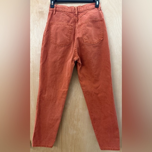 Zara Stylish Orange Women's Jeans With Detailed Stitching - Picture 10 of 12